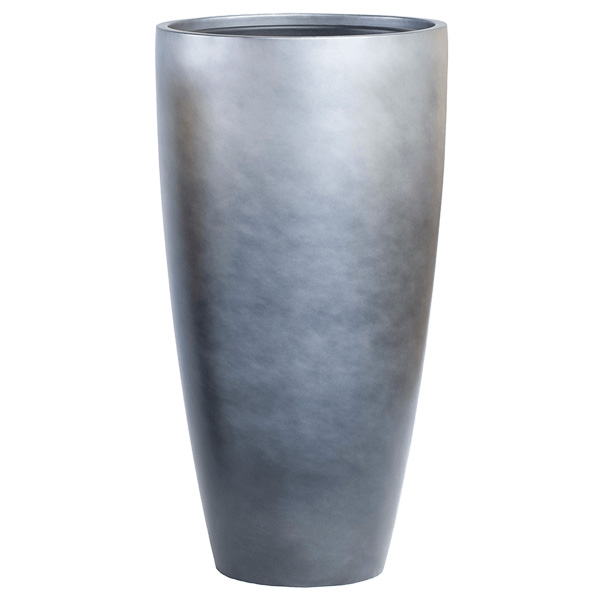 Luxe pot van Baq, serie Gradient in de kleur Matt Grey met een handgespoten verloop. De hoogte van de pot is 75cm